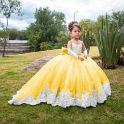 Pink Tulle Flower Girl Dress For Wedding Full Sleeves Puffy Applique Floor Length Princess Kids Birthday First Communion Gown