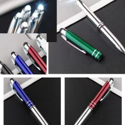 3-in-1 Multi-function Metal Capacitive Pen Portable Ballpoint Pen Outdoor Tool Pen With Light Touch Screen Pen