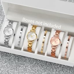 6PCS/Set Women's Watch Fashion Steel Band Quartz Watches Diamond Bracelets Set(Without Box)