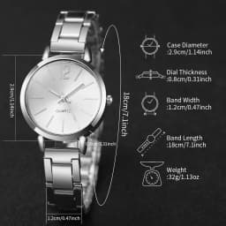 6PCS/Set Women's Watch Fashion Steel Band Quartz Watches Diamond Bracelets Set(Without Box)