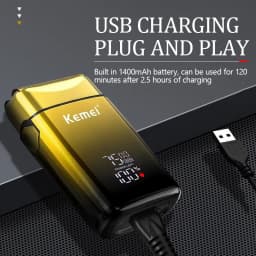 Kemei KM-TX10 Electric Shaver Hair Rechargeable Beard Foil Razor For Men Bald Head Shaving for Men Machine