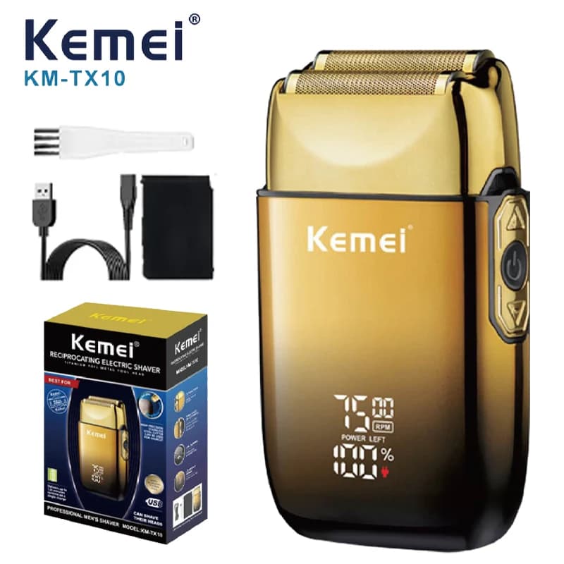 Kemei KM-TX10 Electric Shaver Hair Rechargeable Beard Foil Razor For Men Bald Head Shaving for Men Machine