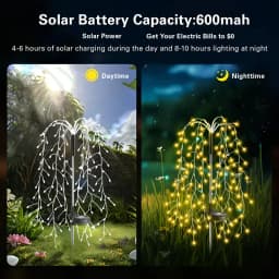LED Wire String Fairy Light Solar Firework Lights Outdoor Waterproof Solar Lawn Lamp for Villas Gardens Paths Party Decor
