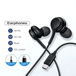 Type C Wired Earphone For Samsung Galaxy S24 S23 S22 S21 Ultra Plus Fe 3.5mm Earbud Headphones For A54 A34 A53 Phone Accessories