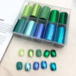 1 Box New Metal Nail Foils for Matt Transfer Paper Neon Stickers Champagne Nails Wraps Silver DIY Chameleon Nail Art Decorations