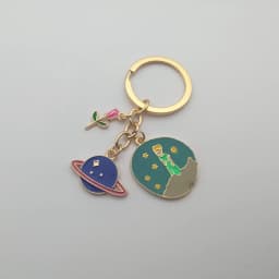 Fashion Little Prince Keychain Cute Rose Personality Pendant Keychain Clothes Backpack Chain Small Jewelry Valentine's Day Gift