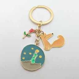 Fashion Little Prince Keychain Cute Rose Personality Pendant Keychain Clothes Backpack Chain Small Jewelry Valentine's Day Gift