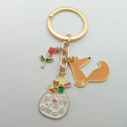Fashion Little Prince Keychain Cute Rose Personality Pendant Keychain Clothes Backpack Chain Small Jewelry Valentine's Day Gift