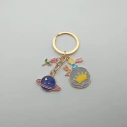 Fashion Little Prince Keychain Cute Rose Personality Pendant Keychain Clothes Backpack Chain Small Jewelry Valentine's Day Gift