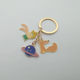 Fashion Little Prince Keychain Cute Rose Personality Pendant Keychain Clothes Backpack Chain Small Jewelry Valentine's Day Gift