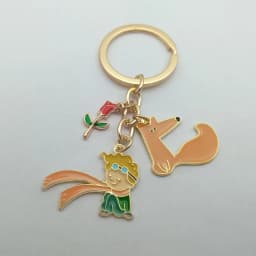 Fashion Little Prince Keychain Cute Rose Personality Pendant Keychain Clothes Backpack Chain Small Jewelry Valentine's Day Gift