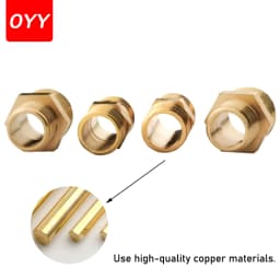 Brass Pipe Hex Nipple Fitting Quick Coupler Adapter 1/8 1/4 3/8 1/2 3/4 1 Male to Male Thread Water Oil Gas Connector