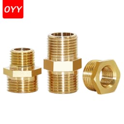 Brass Pipe Hex Nipple Fitting Quick Coupler Adapter 1/8 1/4 3/8 1/2 3/4 1 Male to Male Thread Water Oil Gas Connector