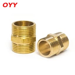 Brass Pipe Hex Nipple Fitting Quick Coupler Adapter 1/8 1/4 3/8 1/2 3/4 1 Male to Male Thread Water Oil Gas Connector