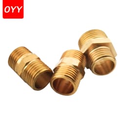 Brass Pipe Hex Nipple Fitting Quick Coupler Adapter 1/8 1/4 3/8 1/2 3/4 1 Male to Male Thread Water Oil Gas Connector