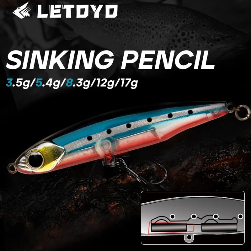 LETOYO Sinking Pencil 17g 12g-3.5g Artificial bait hard baits trout bass lures Wobblers for Pike fishing lure spinning stickbait