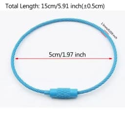 20-10pcs/Lot Stainless Steel Wire Keychain Ring key keyring for Luggage Tags 15cm Long Cable Loop Screw Lock Rope Outdoor Tools