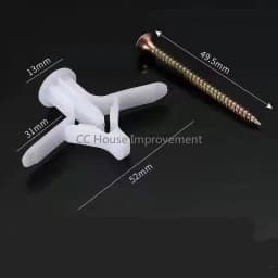 10 Sets/Pack Plastic Airplane Expansion Pipe Curtain Gypsum Board Hollow Wall Expansion Screw 3.5*50+Anchor 8*50 Plugs Up Aging