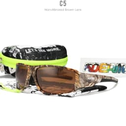 KDEAM Performance Polarized Sunglasses For Men Printing Pattern Designing Frame Glasses Transmittance Cat.3 Men's Sports Goggles