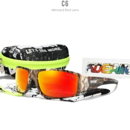 KDEAM Performance Polarized Sunglasses For Men Printing Pattern Designing Frame Glasses Transmittance Cat.3 Men's Sports Goggles