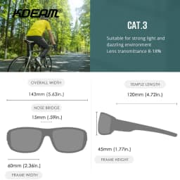 KDEAM Performance Polarized Sunglasses For Men Printing Pattern Designing Frame Glasses Transmittance Cat.3 Men's Sports Goggles