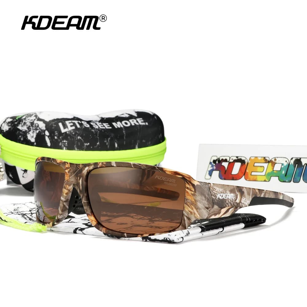 KDEAM Performance Polarized Sunglasses For Men Printing Pattern Designing Frame Glasses Transmittance Cat.3 Men's Sports Goggles
