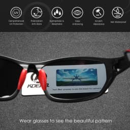 KDEAM Performance Polarized Sunglasses For Men Printing Pattern Designing Frame Glasses Transmittance Cat.3 Men's Sports Goggles