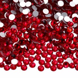 All Size SS3-SS60 Dark Siam Glass Flatback Rhinestone Glitter Deep Red Round Silver Bottom Glue On Crystal Diamond for Nail Art