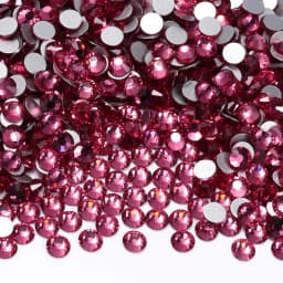All Size SS3-SS60 Dark Siam Glass Flatback Rhinestone Glitter Deep Red Round Silver Bottom Glue On Crystal Diamond for Nail Art