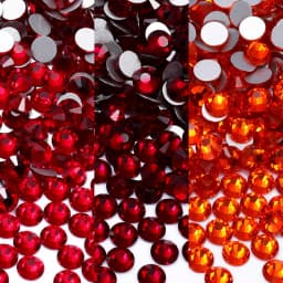 All Size SS3-SS60 Dark Siam Glass Flatback Rhinestone Glitter Deep Red Round Silver Bottom Glue On Crystal Diamond for Nail Art