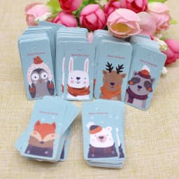 100pcs Kraft Paper Tags with Strings Handmade with Love Hang Tags Garment Tags for Candy/Gift/Cookies Display Packing Label Card