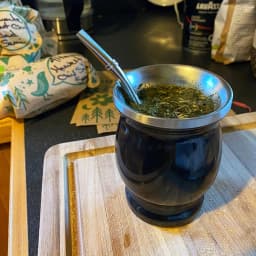 UPORS Yerba Mate Cup 304 Stainless Steel Double Wall 8oz Argentine Yerba Mate Gourd With Illas and Cleaning Brush