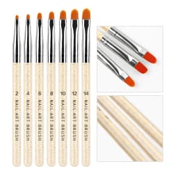 Misscheering 7pcs/set Transparent Nail Phototherapy Pen Acrylic Nail Brush for Nails Design Gel Brush for Nails