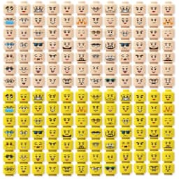 Hot 56pcs/lot Mini Figure Creative Head Faces Laugh Cry Cute Facial Expression Bricks Building Blocks Model Kids Toys Gifts