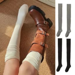 Black White Stockings Women Girls Thigh High Long Socks JK Japanese Leggings Summer Thin Loose Costumes Sweet Ballet Hosiery