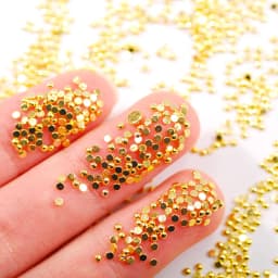 1000Pcs Gold 1/1.5/2mm Nail Art Rhinestones Metal Nail Beads Alloy Gem Stones Flatback Nail Art Charms For Manicure 3D Stones