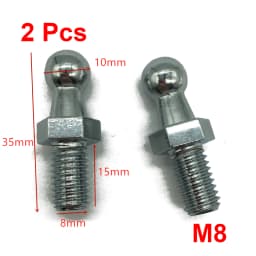 2x 10mm M8 M6 Universal Boot Bonnet Gas Strut End Fitting Connector Ball Screw Bolt Pin Joint Valve for Spring Lift Supports