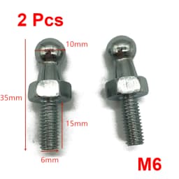 2x 10mm M8 M6 Universal Boot Bonnet Gas Strut End Fitting Connector Ball Screw Bolt Pin Joint Valve for Spring Lift Supports