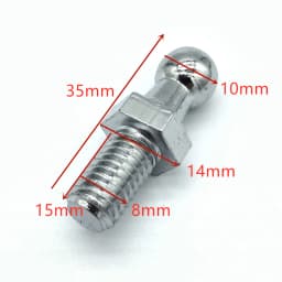 2x 10mm M8 M6 Universal Boot Bonnet Gas Strut End Fitting Connector Ball Screw Bolt Pin Joint Valve for Spring Lift Supports