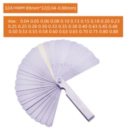 0.04-0.88mm 32 Blades Feeler Gauge Metric Gap Filler Thickness Gage Measurment Tool 1-15mm Plug Feeler