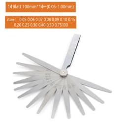 0.04-0.88mm 32 Blades Feeler Gauge Metric Gap Filler Thickness Gage Measurment Tool 1-15mm Plug Feeler