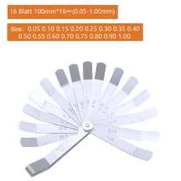 0.04-0.88mm 32 Blades Feeler Gauge Metric Gap Filler Thickness Gage Measurment Tool 1-15mm Plug Feeler