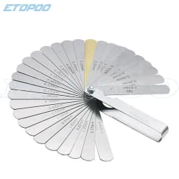 0.04-0.88mm 32 Blades Feeler Gauge Metric Gap Filler Thickness Gage Measurment Tool 1-15mm Plug Feeler