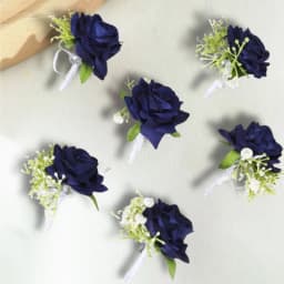 6PCS/set Rose Corsage Flower Boutonniere for Men Groom Prom Cocktail Party Artificial Flower Wedding Graduation Event Flower