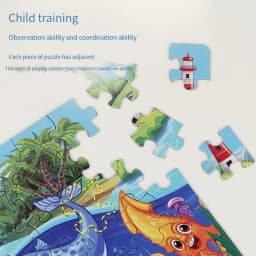 24PCS Kids Puzzle Cute Animal Undersea Cartoon Low Difficulty Drawing Small Challenge Educational Toys Gifts Kindergarten Toys