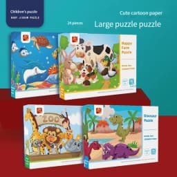 24PCS Kids Puzzle Cute Animal Undersea Cartoon Low Difficulty Drawing Small Challenge Educational Toys Gifts Kindergarten Toys