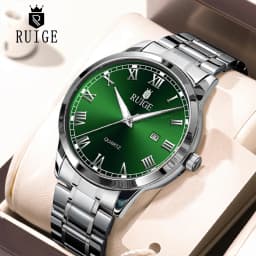 RUIGE Fashion Men's Watch Roman Scale Minimalist Men's Famous Watch Night Glow Waterproof Trendy Watch