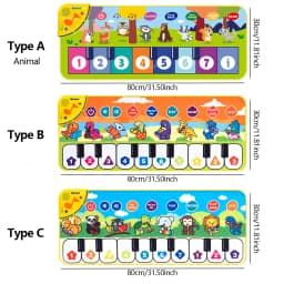Piano Mat for Kids Kids Toddlers Floor Keyboard Dance Mat Baby Fitness Play Animal Music Blanket Instrument Toys Girl Boy Gift
