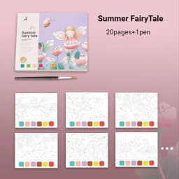 20Sheets Creative Watercolor Painting Book for Kids Fairy Tale Animal Flowers Gouache Graffiti Drawing Picture Children DIY Toys