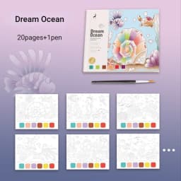 20Sheets Creative Watercolor Painting Book for Kids Fairy Tale Animal Flowers Gouache Graffiti Drawing Picture Children DIY Toys